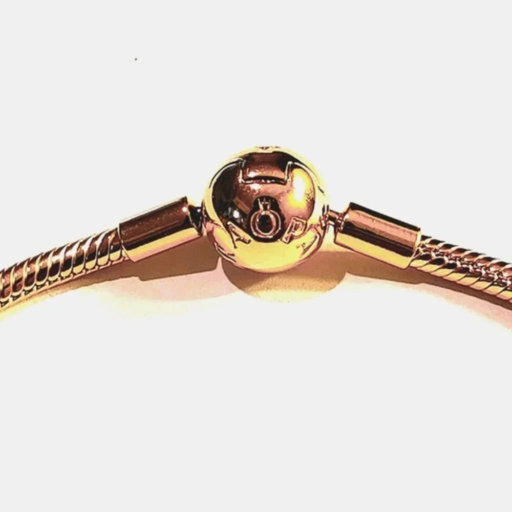 ✅Authentic NEW Pandora Moments Snake Chain Bracelet 14K Rose Gold plated